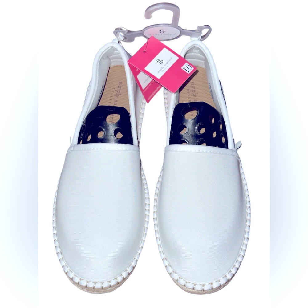 White Espadrille Flats